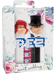 PEZ Wedding couple including candies (bride red hair & groom)