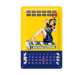 PEZ Retro Tin Sign Perpetual Calendar - 20×30 cm