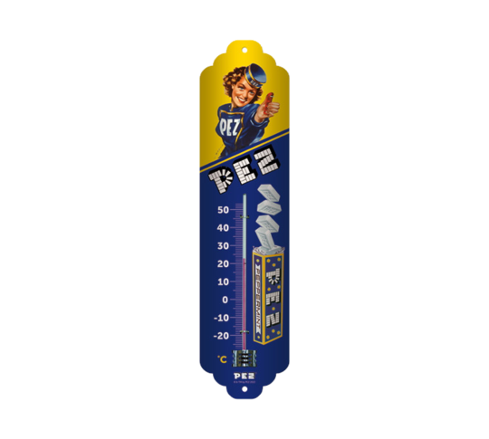 PEZ Blechschild Metall-Thermometer