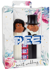 PEZ Bridal couple including candies (dark skin tone)